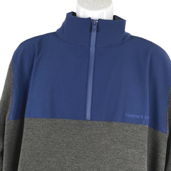 Vineyard Vines Active Quarter Zip Pullover Mens XL Merino Wool Blend TP-2396 - Picture 3 of 8